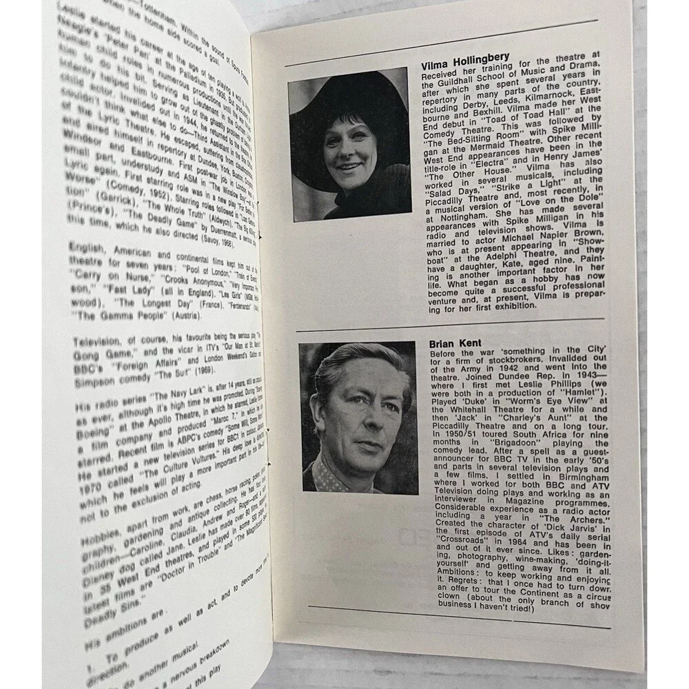 Vintage Duke of York’s Theatre London Programme Leslie Phillips West End Play 74